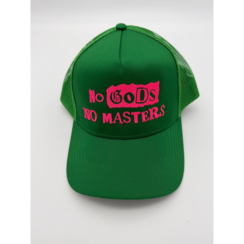 Otto Cap Garbage Tour 2021 No Gods No Masters Green Pink Trucker Hat Snapback